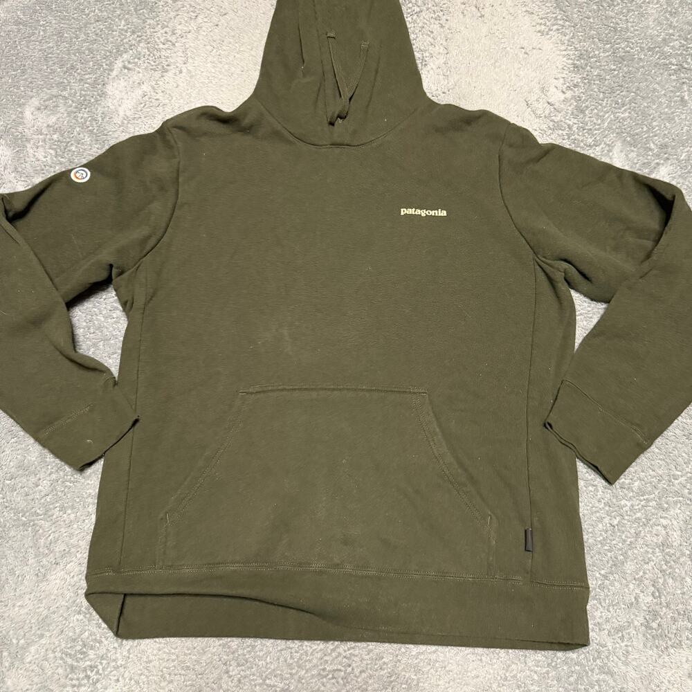 Patagonia Hoodie Mens Large Green Uprisal Sweatshirt Small Graphic Outdoor Gorp
